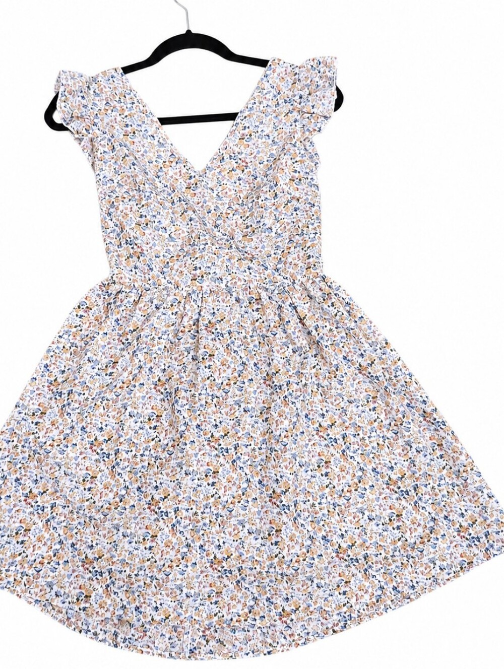 SHEIN Ditsy Floral Ruffle Tie Back Mini Dress Size S - Picture 3 of 7